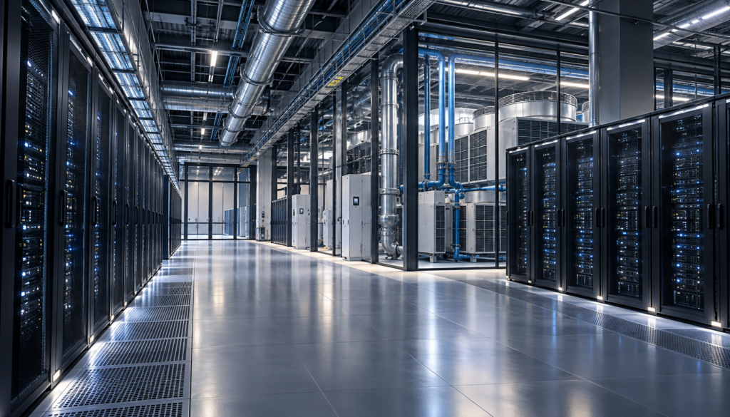 Centro de dados com racks de servidores