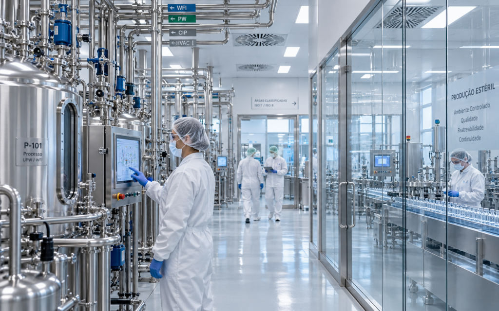 Fabricação farmacêutica em ambiente controlado